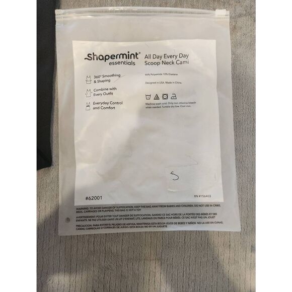 NWT Shapermint size S All Day Everyday Scoop Neck Cami Shaping Tank Top Black - Picture 5 of 5